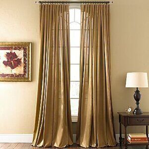 Royal Velvet Hilton Shiny Gold Curtain 4 Curtain Panels 54" x 84"